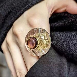 CHANEL ACRYLIC FASHIONABLE RING ONE SIZE FITS MOST